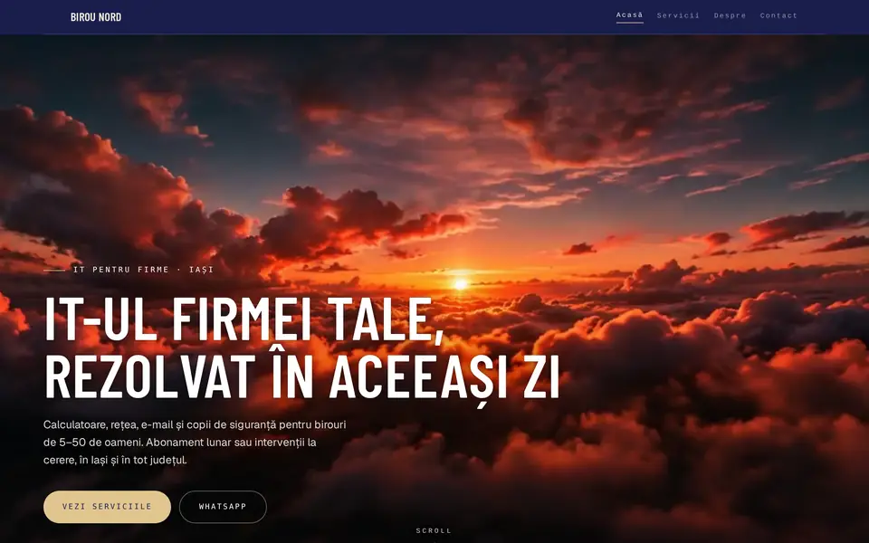 Un site de prezentare făcut în configuratorul nostru.